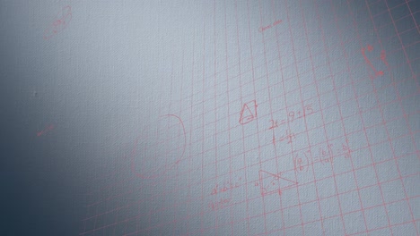 Animation-Mathematischer-Gleichungen,-Die-über-Einem-Gitternetz-Vor-Grauem-Hintergrund-Schweben