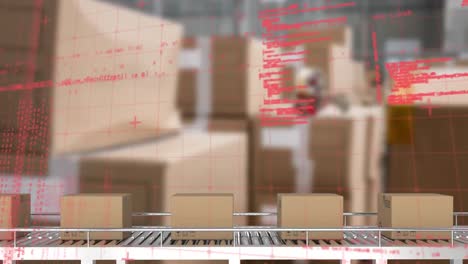 Animation-of-data-processing-over-cardboard-boxes-on-conveyor-belt