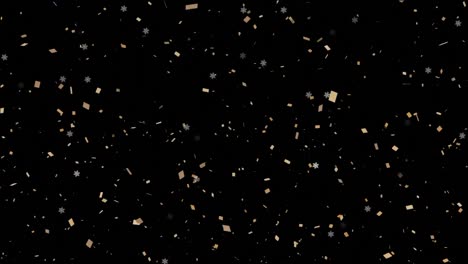 Animation-of-confetti-falling-on-black-background