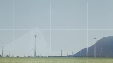Animation-of-multiple-graphs-over-grid-pattern-and-windmills-against-mountain-and-sky