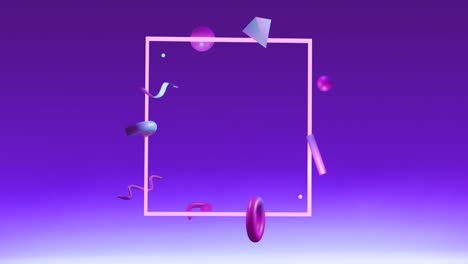 Animation-of-abstract-3d-shapes-over-purple-background