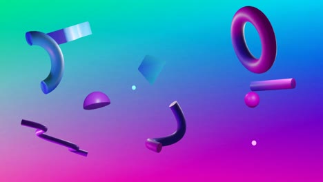 Animation-of-abstract-3d-shapes-over-blue-and-pink-background