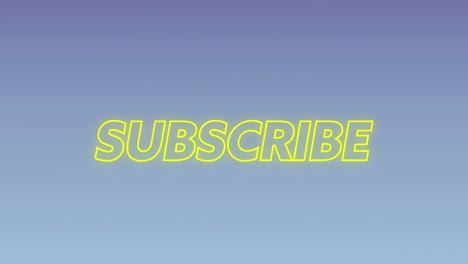 Animation-of-neon-subcribe-text-banner-against-blue-gradient-background