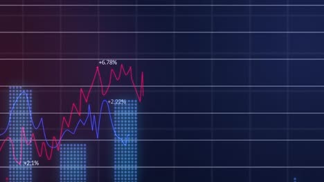 Animation-Der-Statistischen-Datenverarbeitung-über-Ein-Gitternetz-Vor-Blauem-Hintergrund