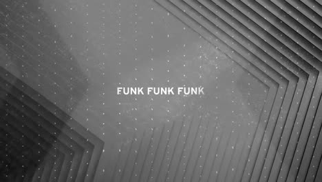 Animation-of-funk-text-over-pattern-on-grey-background