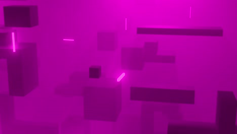 Animation-Von-3D-Würfeln-Und-Violettem-Hintergrund