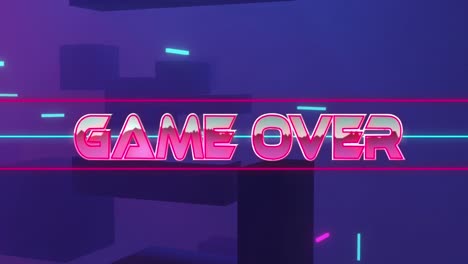 Animation-of-game-over-text-over-purple-background
