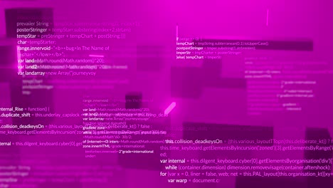 Animation-of-data-processing-over-pink-background