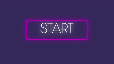 Animation-of-neon-start-text-in-frame-on-purple-background