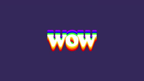 Animation-of-wow-text-over-blue-circle-on-purple-background