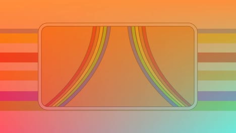 Animation-Regenbogenfarbener-Formen-Mit-Kopierraum-Auf-Grünem-Bis-Gelbem-Hintergrund