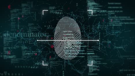 Animation-Der-KI-Datenverarbeitung-über-Biometrischem-Fingerabdruck-Und-Dunklem-Hintergrund
