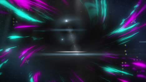 Animation-of-data-processing-over-light-trails-on-dark-background