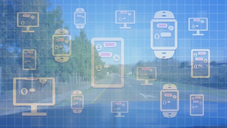 Animation-of-icons-of-communication-devices-and-ai-over-road