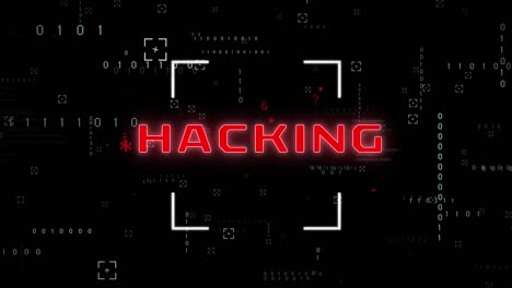 Animation-Der-Hacking-Textdatenverarbeitung-Auf-Schwarzem-Hintergrund