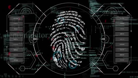 Animation-of-ai-data-processing-over-biometric-fingerprint-and-dark-background