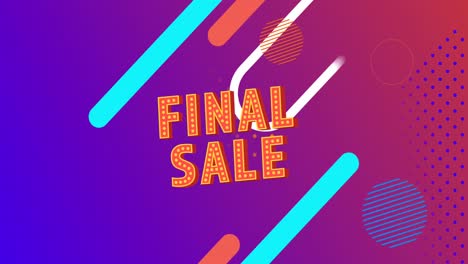 Animation-of-final-sale-text-banner-over-abstract-colorful-shapes-against-purple-gradient-background