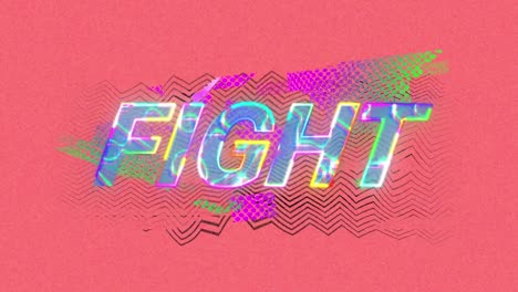 Animation-of-fight-text-over-pattern-background