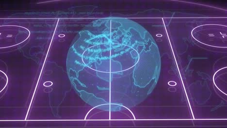 Animation-of-data-processing-over-globe-and-sports-field