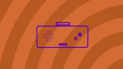 Animation-Von-Videospiel-Controller-Symbolen-Vor-Rotem-Radialem-Hintergrund