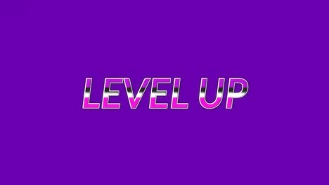 Animation-of-level-up-text-over-abstract-pattern