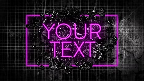 Animation-of-your-text-text-and-abstract-pattern-in-rectangle-over-grid-pattern-against-cracked-land