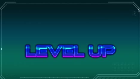 Animation-of-level-up-text-over-markers-on-green-background