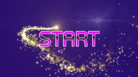 Animation-of-start-text-over-shooting-star-on-purple-background