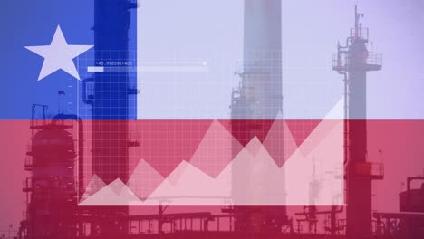 Animation-Der-Finanzdatenverarbeitung-über-Der-Flagge-Chiles