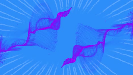 Animation-of-purple-data-transfer-mesh-over-blue-pattern