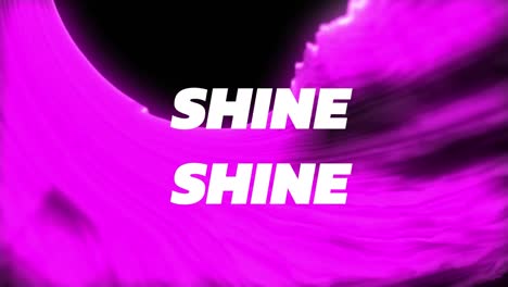 Animation-of-colorful-shine-text-over-purple-abstract-pattern-moving-in-background