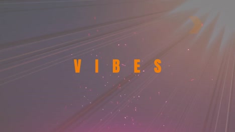 Animation-of-vibes-text-over-rays-and-grey-background