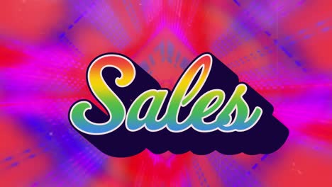 Animation-of-sales-text-over-neon-light-on-red-background