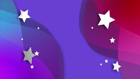 Animation-of-stars-falling-over-purple-to-pink-background