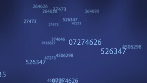 Animation-of-looping-changing-numbers-against-blue-background