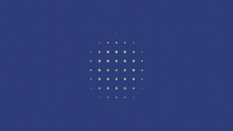 Animation-of-looping-orange-circles-and-dots-against-blue-background