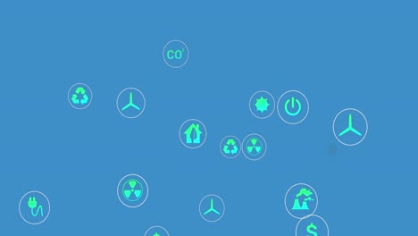 Animation-of-multiple-energy-concept-digital-icons-floating-against-blue-background
