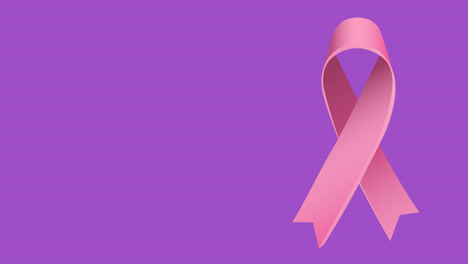 Animation-of-pink-awareness-ribbon-and-hope-text-in-circle-against-purple-background