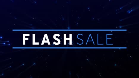 Animation-of-flash-sale-text-with-illuminated-lights-on-blue-background