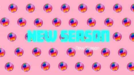 Animation-of-new-season-text-over-pattern-on-pink-background
