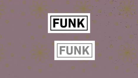 Animation-of-funk-text-over-pattern-on-grey-background