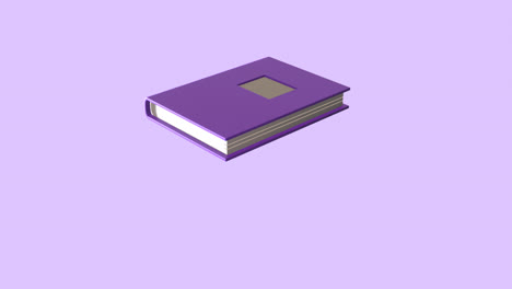 Animation-Eines-Lila-Buches-Auf-Violettem-Hintergrund