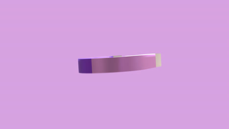 Animation-of-spinning-purple-magnetic-horse-shoe-on-purple-background