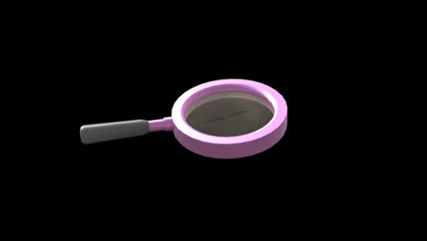 Animation-of-magnifying-glass-spinning-over-black-background