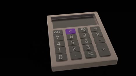 Animation-of-calculator-spinning-over-black-background
