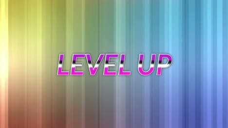 Animation-of-level-up-text-over-neon-light-pattern-background