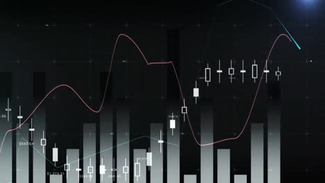 Animation-Der-Statistischen-Datenverarbeitung-Und-Blauer-Lichtfleck-Vor-Schwarzem-Hintergrund