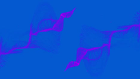 Animation-of-purple-light-trails-over-blue-background