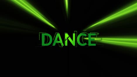 Animation-of-dance-text-over-neon-light-trails-on-black-background