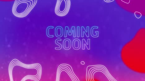 Animation-of-coming-soon-text-over-lines-and-vibrant-pattern-background